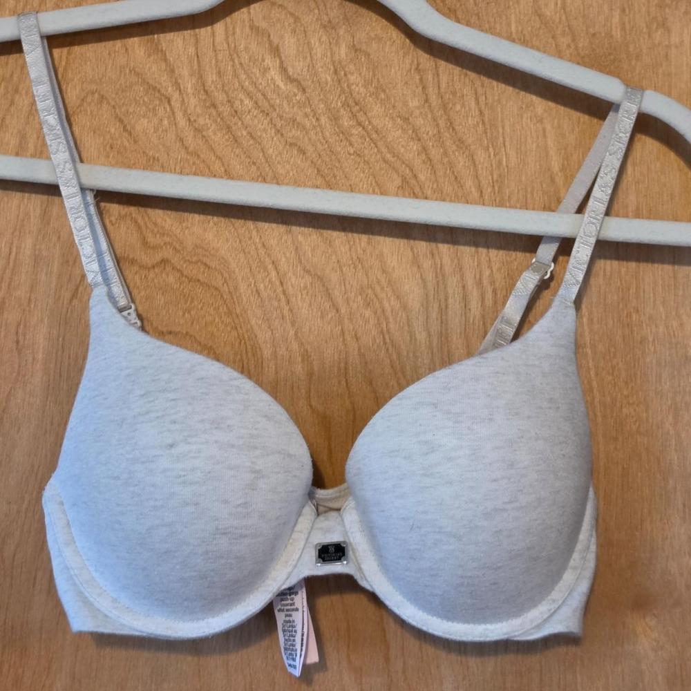 Victoria's Secret T-Shirt Push-Up Full Coverage Padded Bra Gray Heather 34B